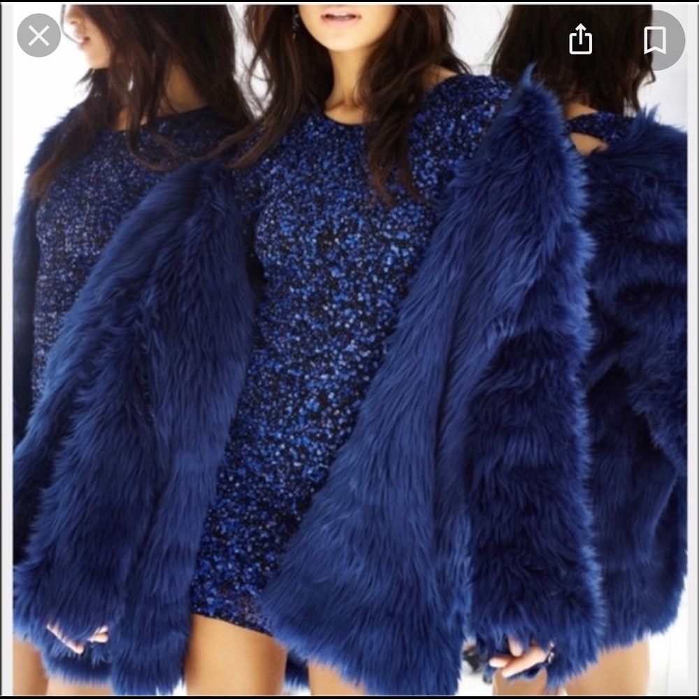 For Love & Lemons fur coat. NWOT